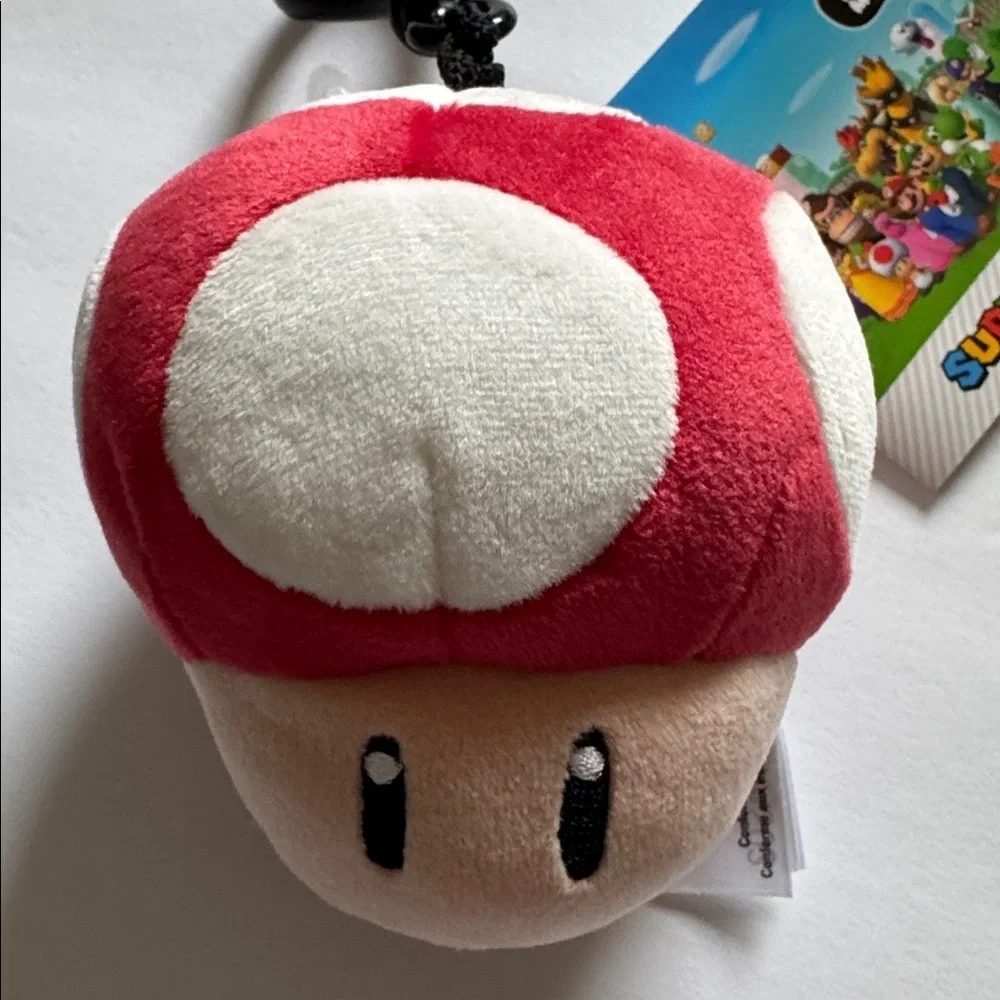 Target Club Mocchi Mocchi Super Mario Mushroom Plush Super Soft Squishy Clip On